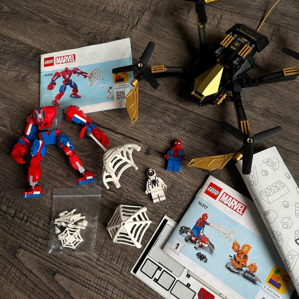 LEGO Marvel Spiderman Set 76308 76317 76195 Bundle Lot - Incomplete